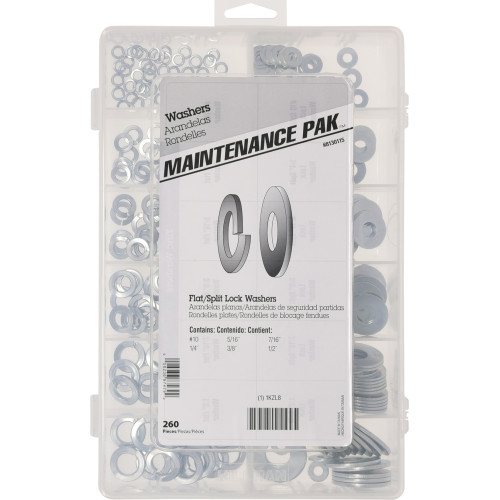 Zinc-Plated Flat & Split Washer Assortment Kit (310-Piece)