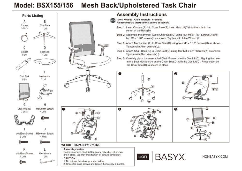 HON BASYX Biometryx Commercial-Grade Fabric Upholstered Task Chair