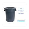 Boardwalk, Round, Resin, 44 gal, Gray, Receptacle Lid