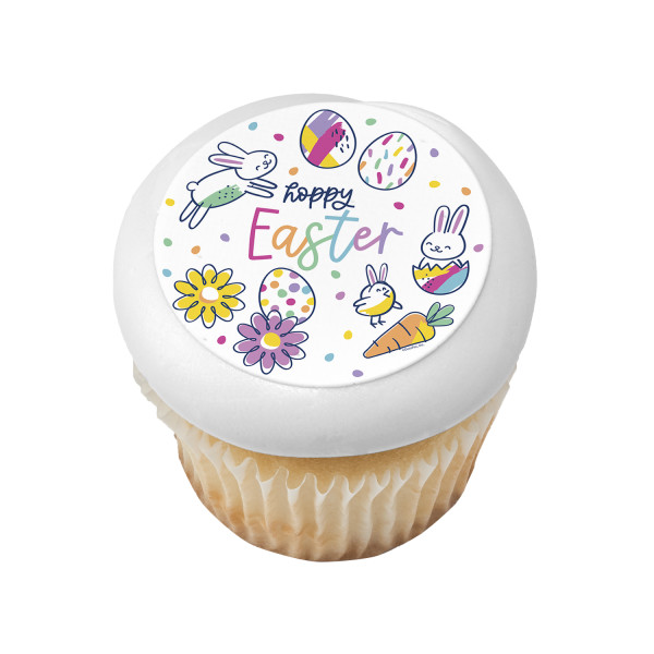 Hoppy Easter Doodle Bunny PhotoCake® Edible Image®