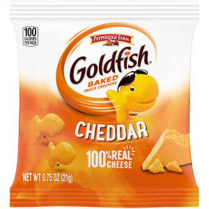 Pepperidge Farm Goldfish Baked Snack Crackers, Cheddar Cheese, .75 Ounces, Pack of 300