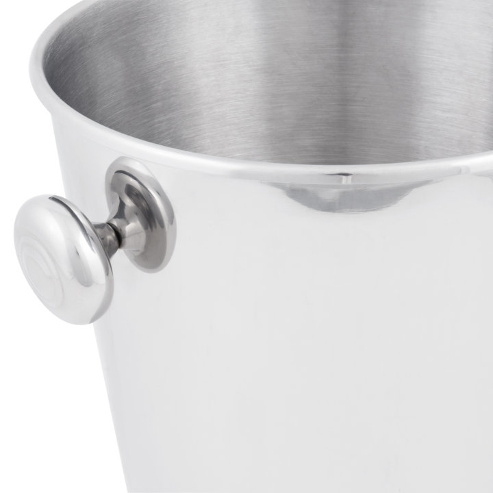 4 ½-quart stainless steel wine bucket in mirror and satin finish with handles