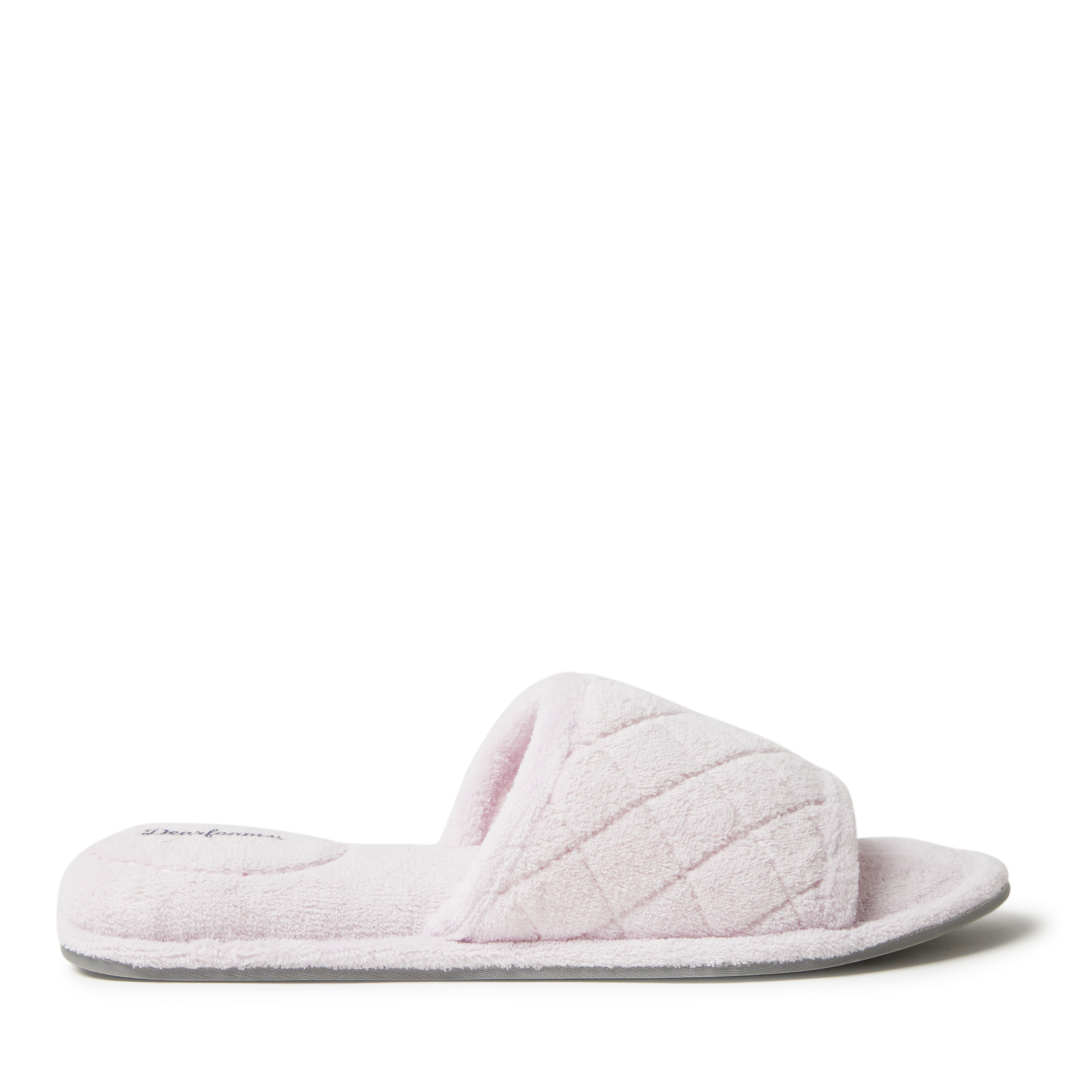 Dearfoams Women's Beatrice Quilted Microfiber Terry Shower Slide House Slipper - 第 13/34 張圖片