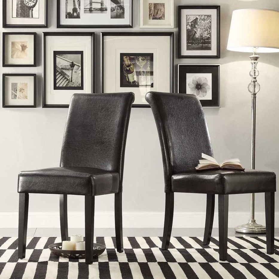 Faux Leather Upholstered Dining Chair (Set of 2)