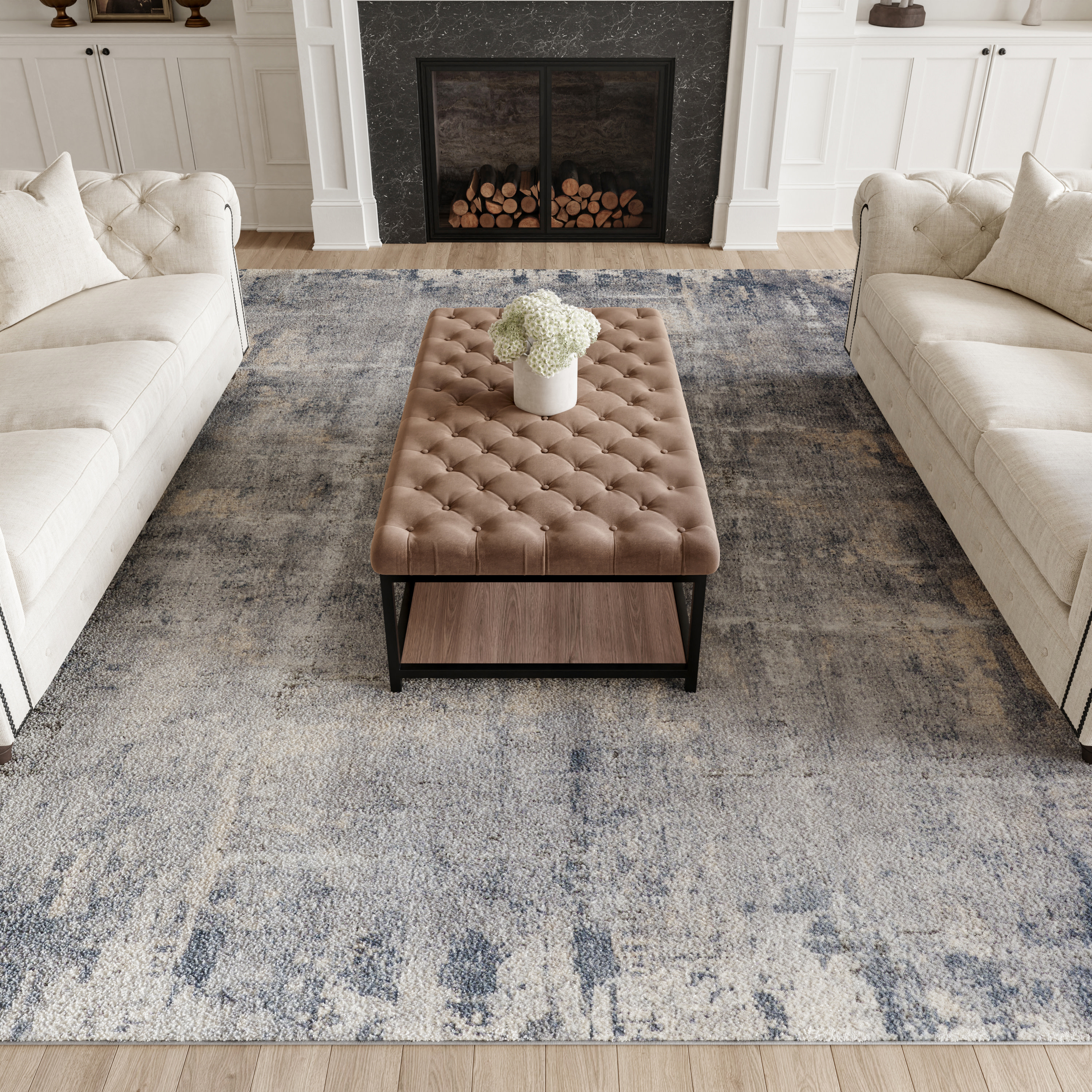 Nourison Rustic Textures 7'10" x 10'6" Grey Beige Modern Indoor Rug