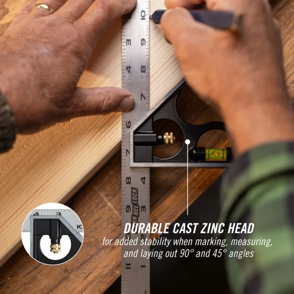 8100-012CS 12-inch High-Visibility Stainless Steel Combination Square