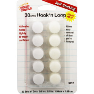 Hook 'n Loop, 5/8" Dots, 30 Sets
