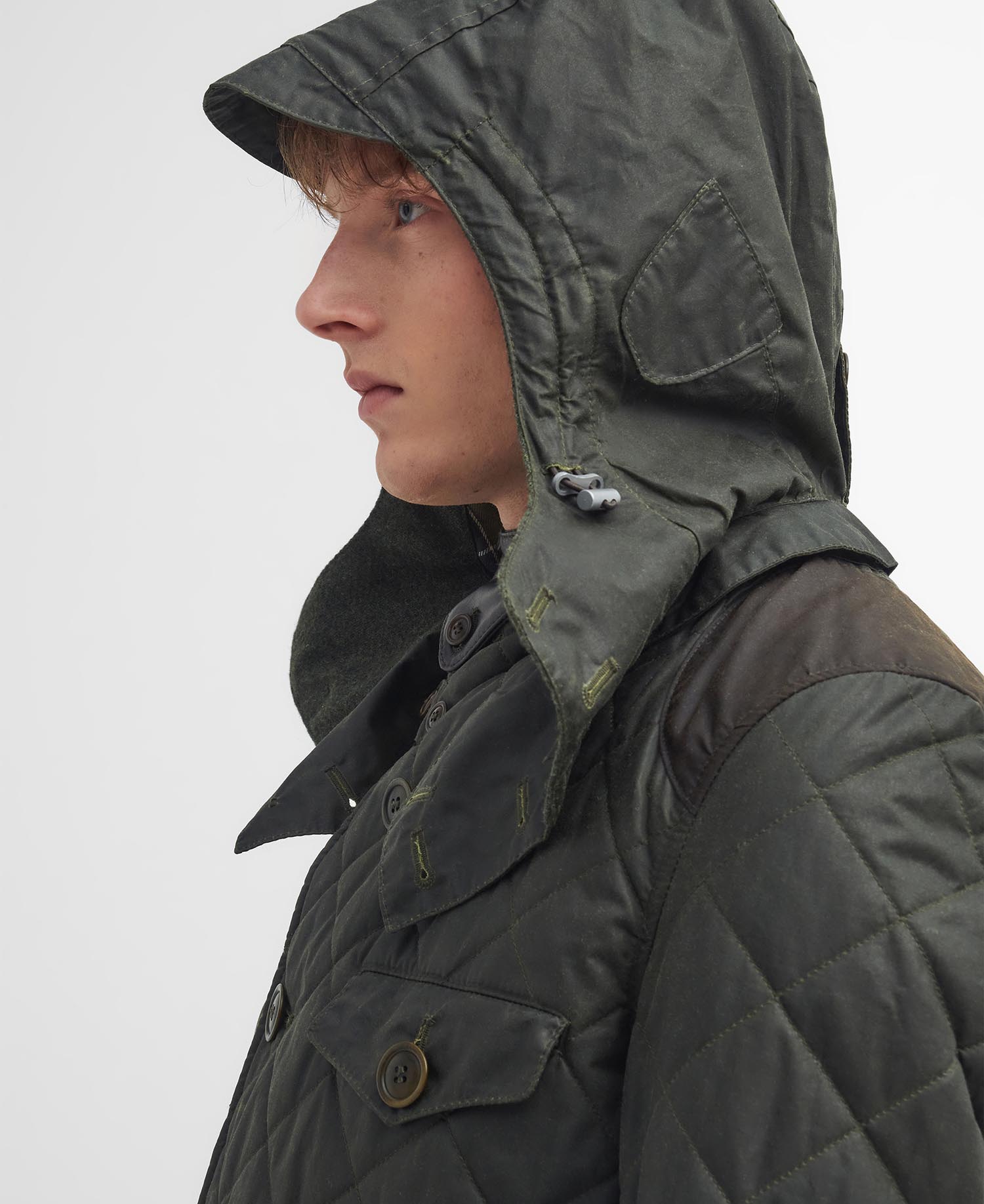 Barbour x TO KI TO Driving Quilted Waxed Jacket image number 4