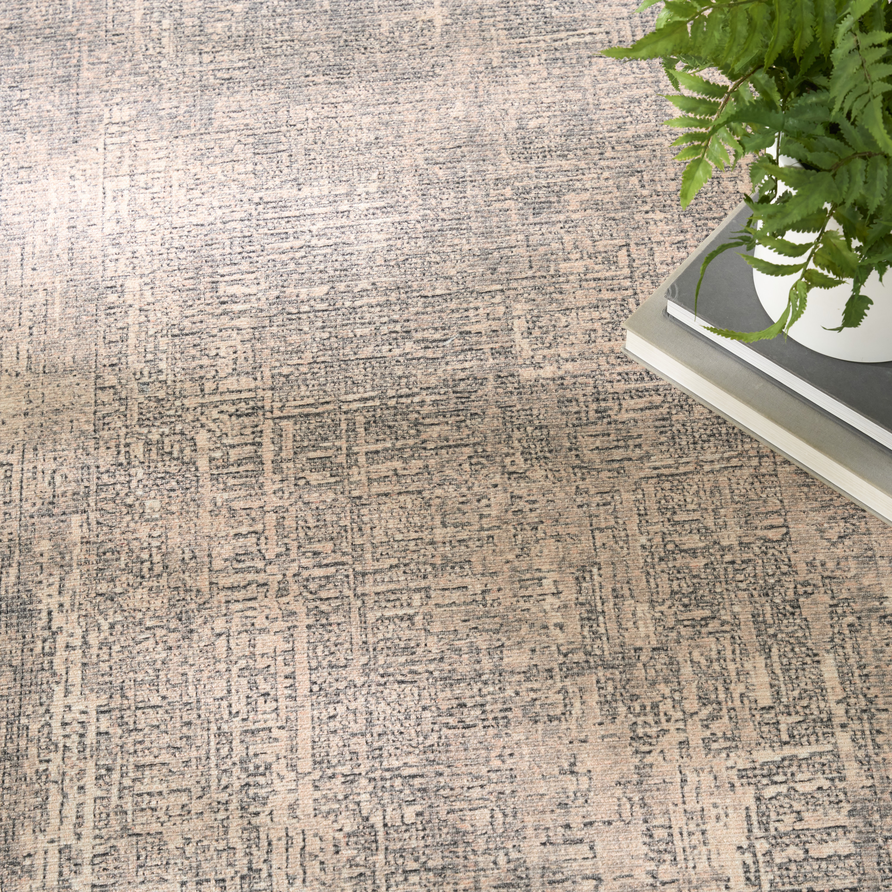 Nourison Botanical Washables 4' x 6' Taupe Modern Indoor Rug