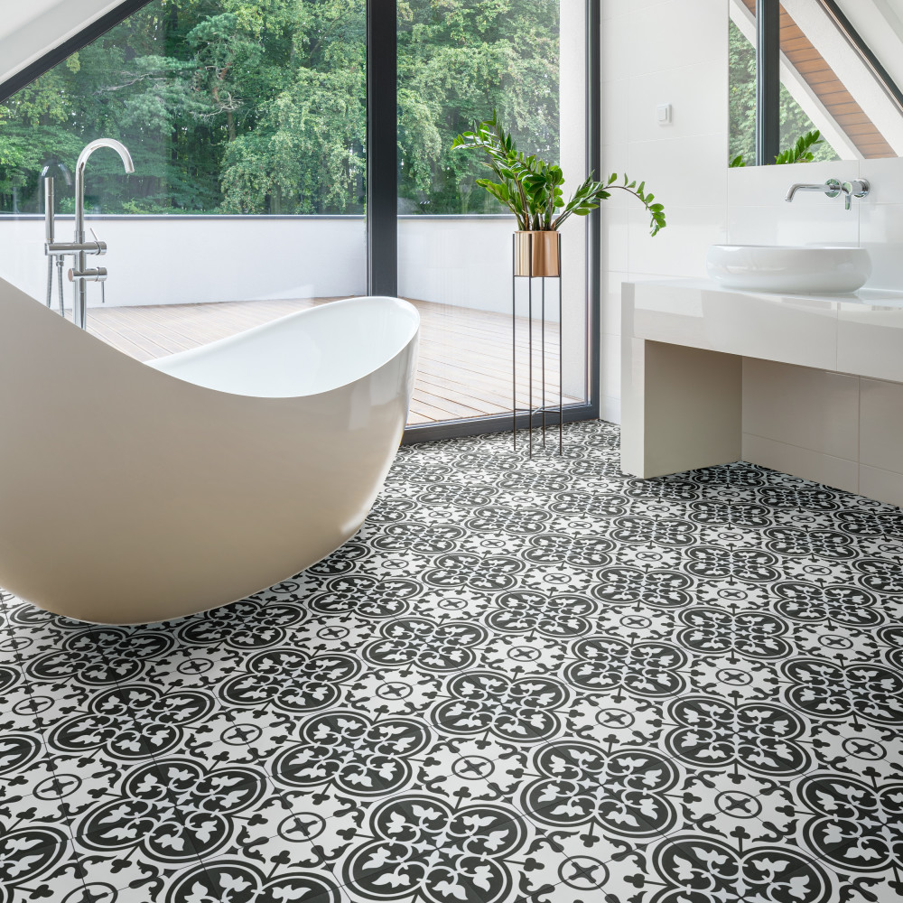 Sample – Arte Clover Black Porcelain Floor and Wall Tile