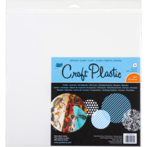 .007" thick Clear Craft Plastic Sheets, 12" x 12", 4-Pack