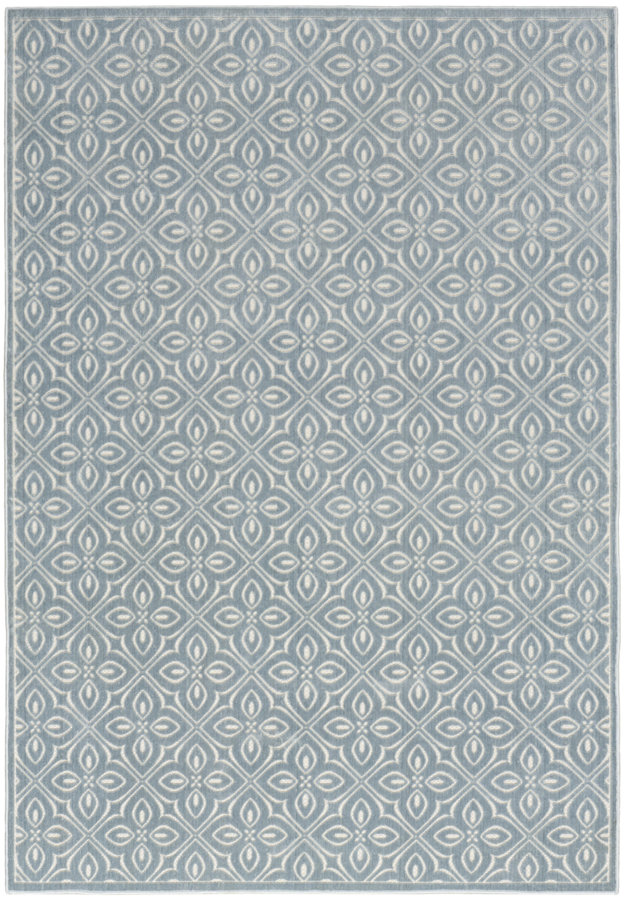 Nourison Washable Charm 6' x 9' Blue Ivory Contemporary Indoor Rug