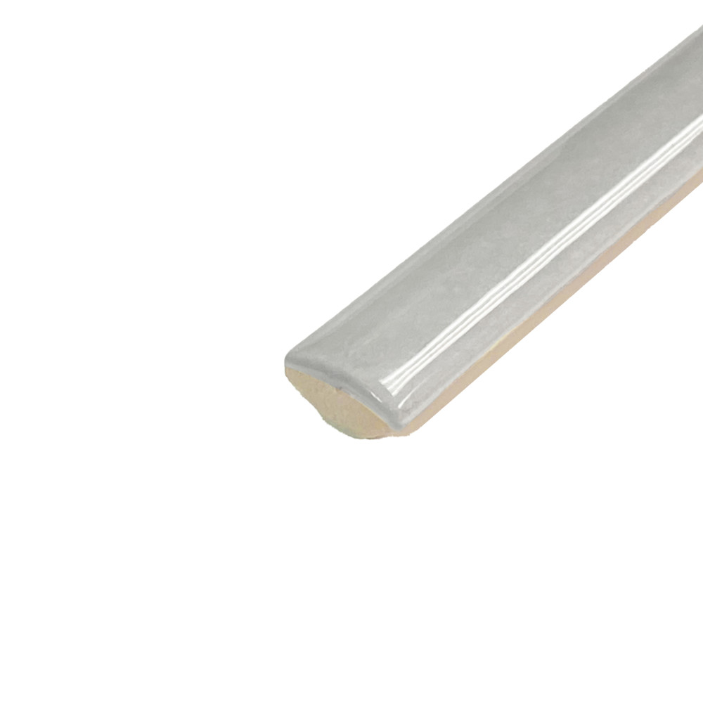 Coco Demi-Bullnose Glossy Amber Grey 1/2 in. x 7-7/8 in. Ceramic Wall Trim