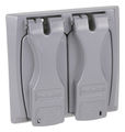 Red Dot® Universal Flip-Lid Weatherproof Cover Zinc Die-Cast 2-Gang Silver