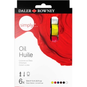 Simply... Oil Paint Set, Assorted Colors, 12ml, 6 Pieces