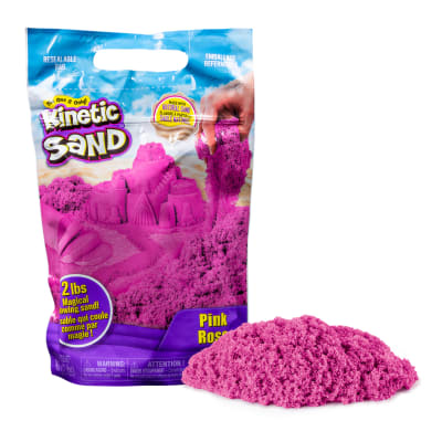 Kinetic Sand, 2lbs Pink Play Sand, Moldable Sensory Toys for Kids, Resealable Bag, for Ages 3 and up