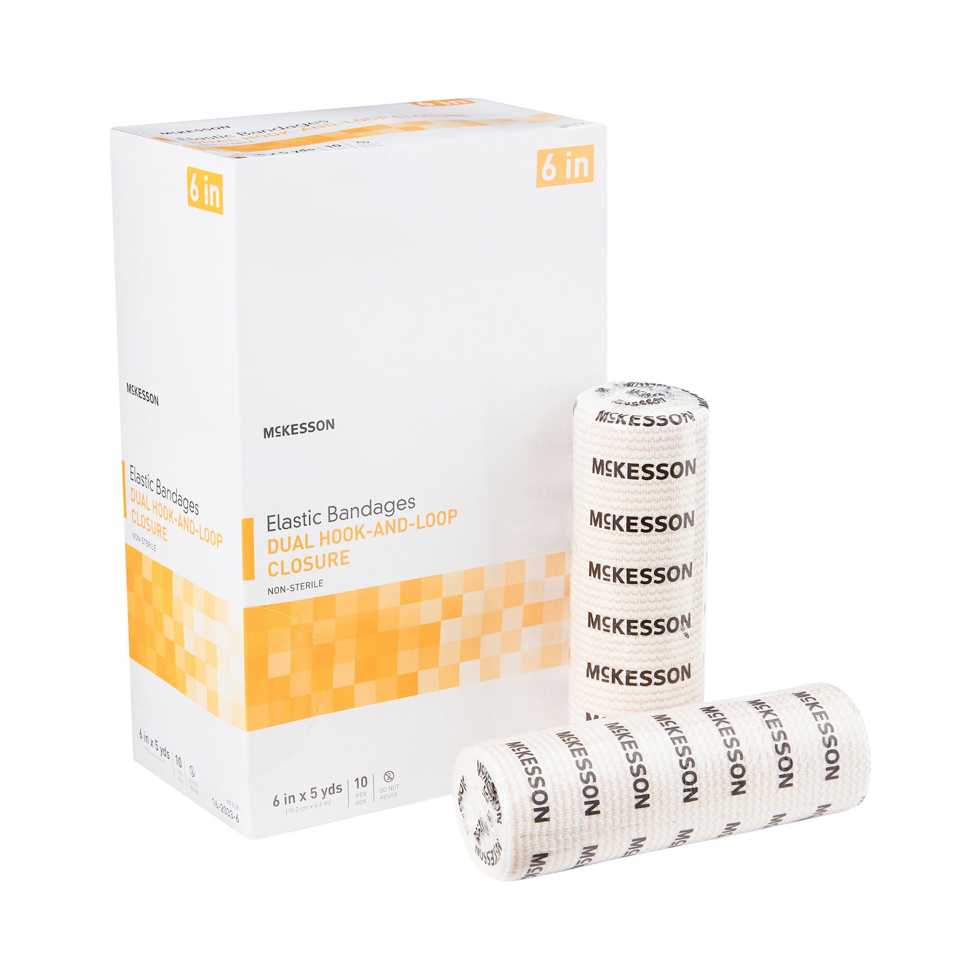McKesson Double hook-and-loop closure Elastic Bandage, 6 Inch x 5 Yard