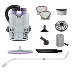 ProTeam, GoFit 3 Cordless 4Ah w/ Xover Multi-Surface Telescoping Wand Tool Kit, 14", Backpack Vacuum