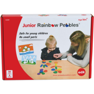 Rainbow Pebbles Activity Set - Junior - 36 Pebbles + 16 Activities - Ages 18m+