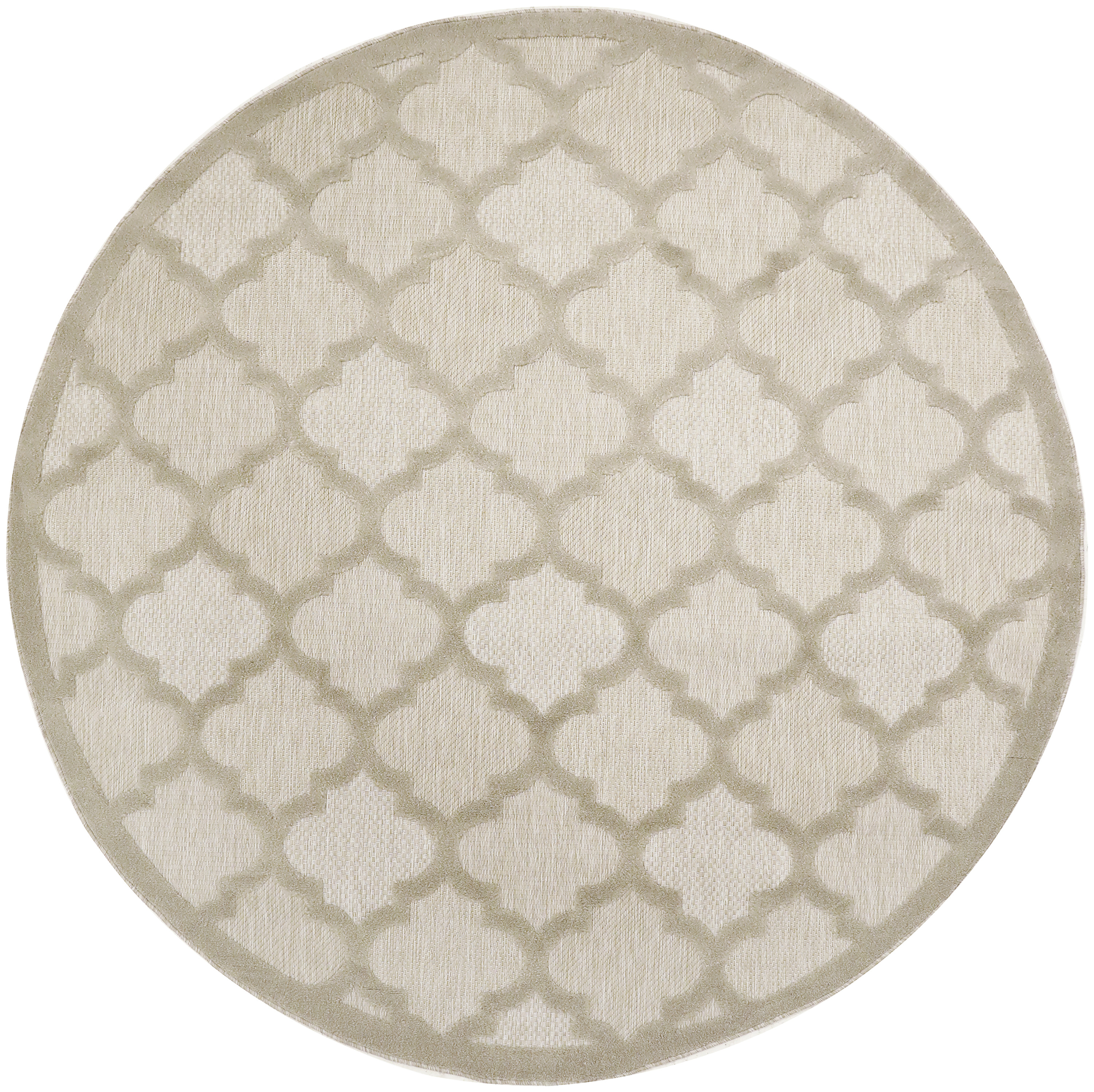 Nourison Easy Care 6' x Round Cream Modern Rug