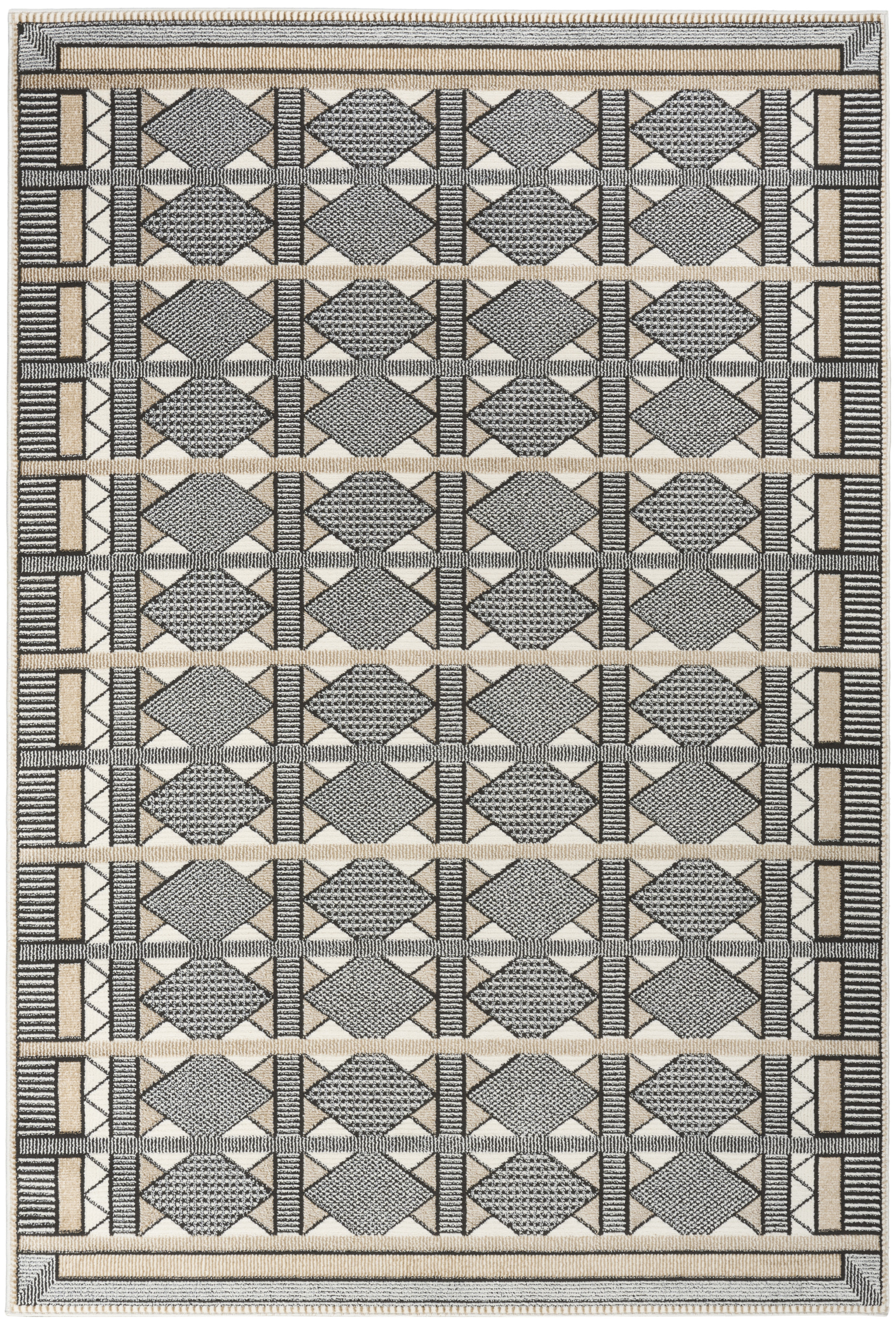 Nourison Nordic 4' x 6' Ivory Multicolor Modern Indoor Rug