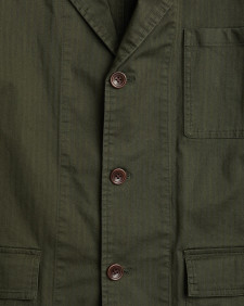 Herringbone Cotton Worker Jacket Classic Green