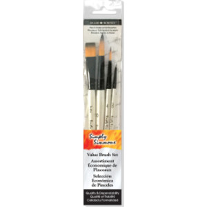 Simply Simmons Watercolor Brush Set, Synthetic, 4 Pieces