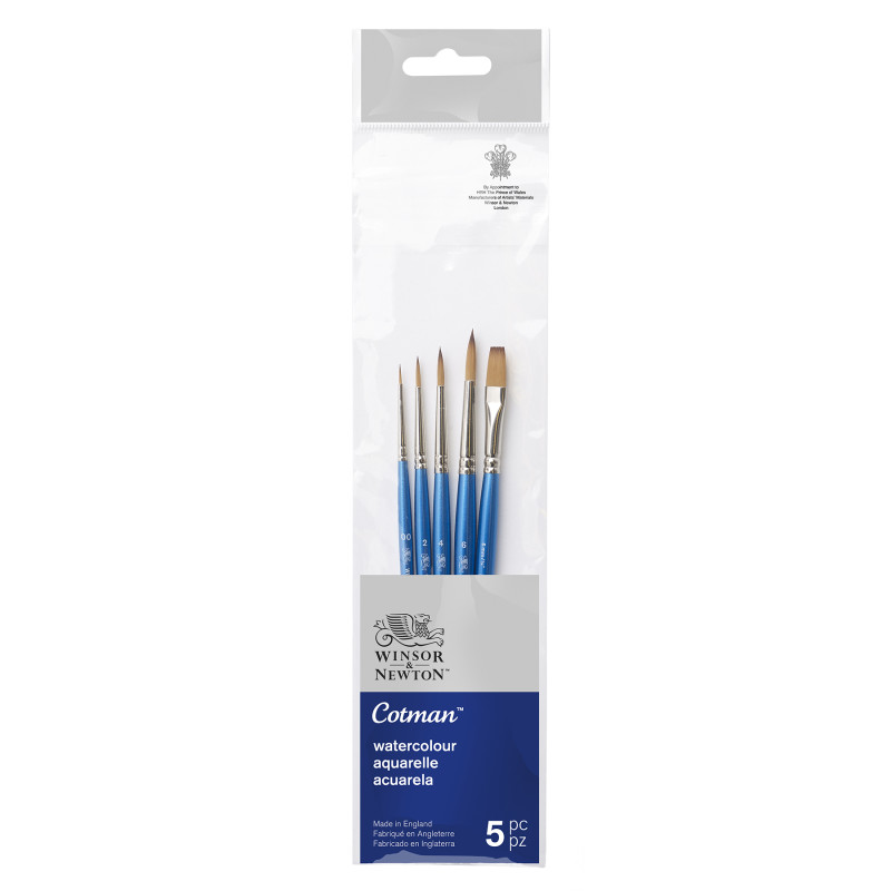 Cotman Watercolor Brushes Pack, Short Handle, Set of 5