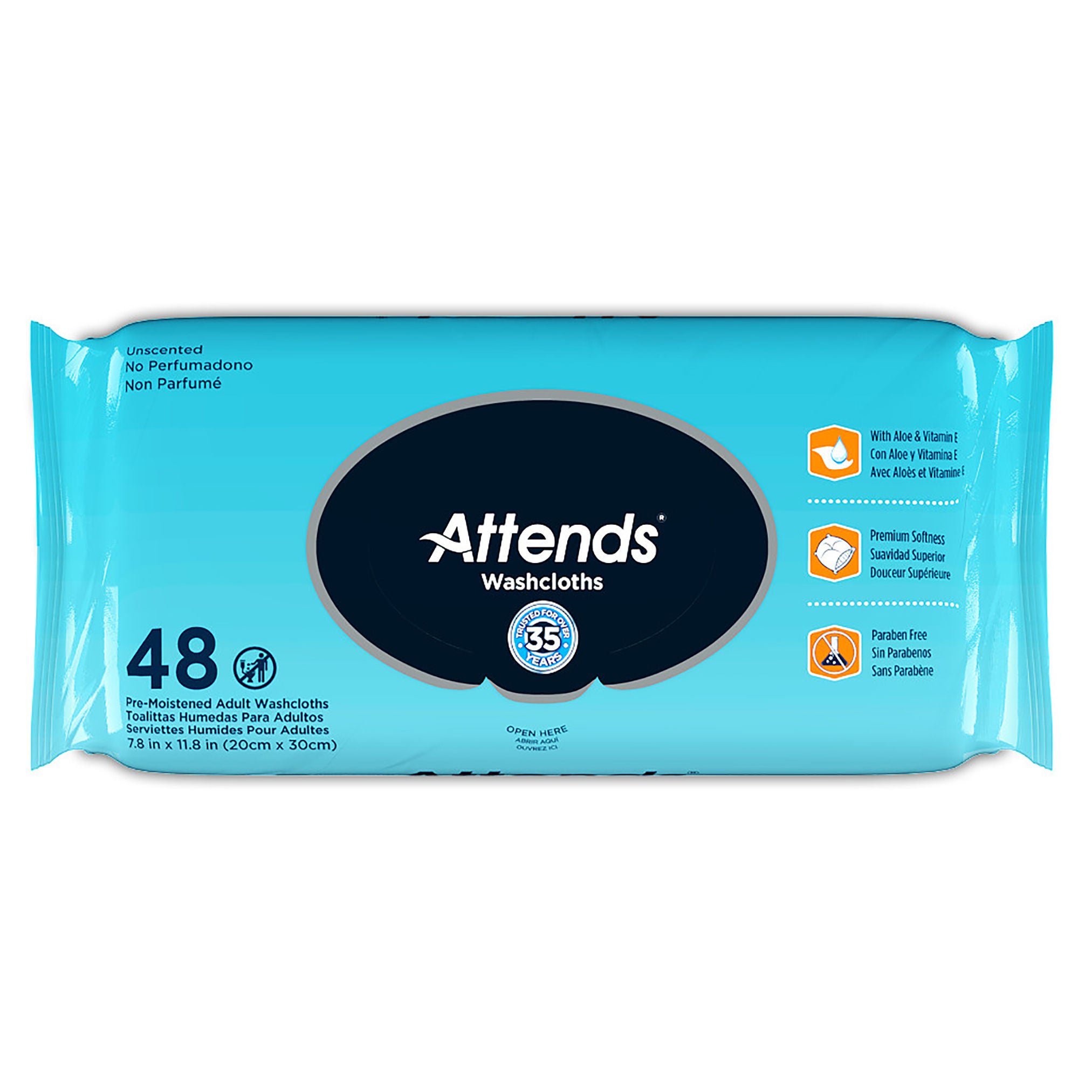 Attends® Unscented Personal Cleansing Wipe
