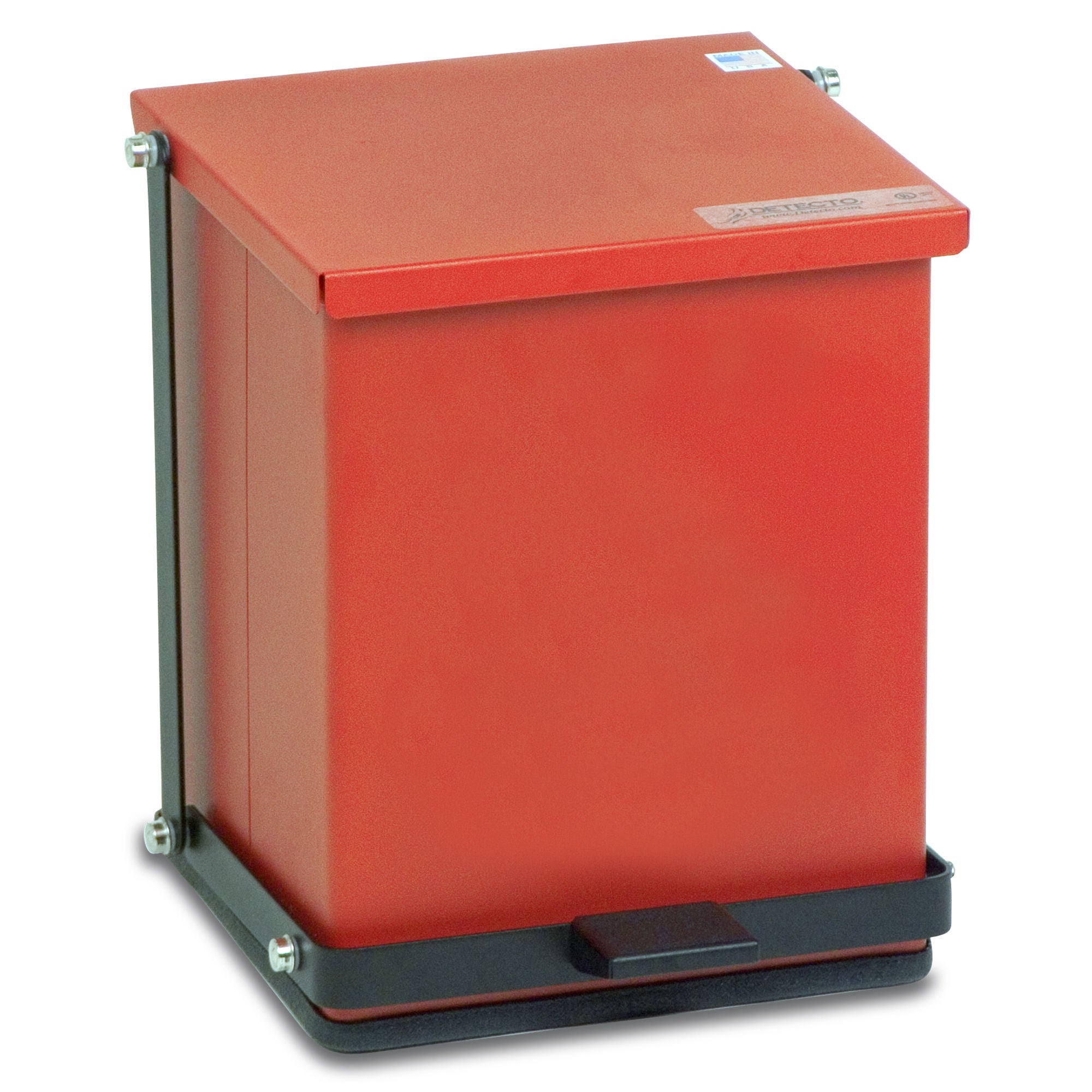 Trash Can Detecto® 16 Quart / 4 gal. Red Baked Epoxy Steel Square