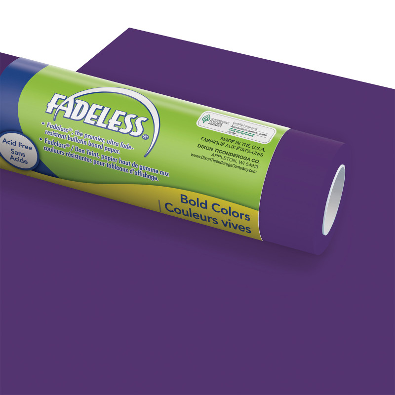 Bulletin Board Art Paper, Deep Purple, 48" x 50', 1 Roll