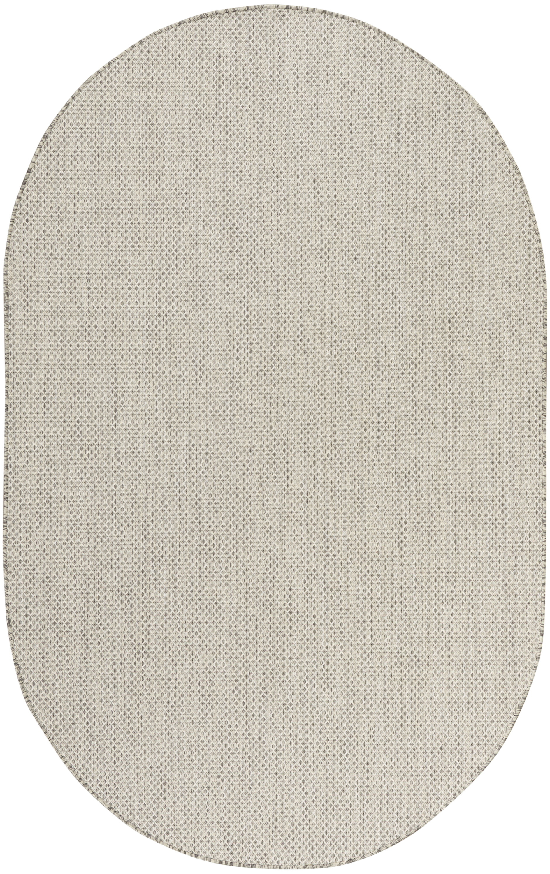 Nourison Courtyard 3' x 5' Oval Ivory Silver Modern Rug