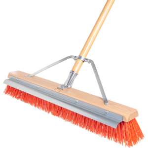 Carlisle, Flo-Pac, 24in, Sweep With Steel Scraper Blade, Polypropylene Bristles, Orange