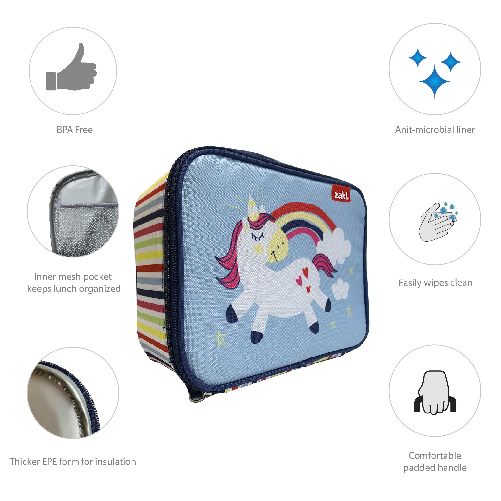 Happy Things Insulated Reusable Lunch Bag, Unicorns slideshow image 4 Happy Things Insulated Reusable Lunch Bag, Unicorns slideshow image 4