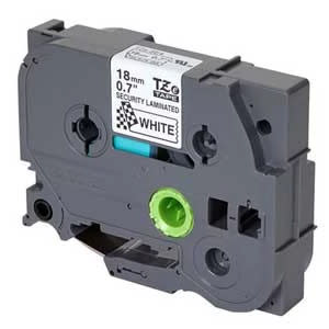 BROTHER-TZESE4-LAMINATED LABEL TAPE, BLACK ON WHITE, 3/4 IN. X 26.2 FT.