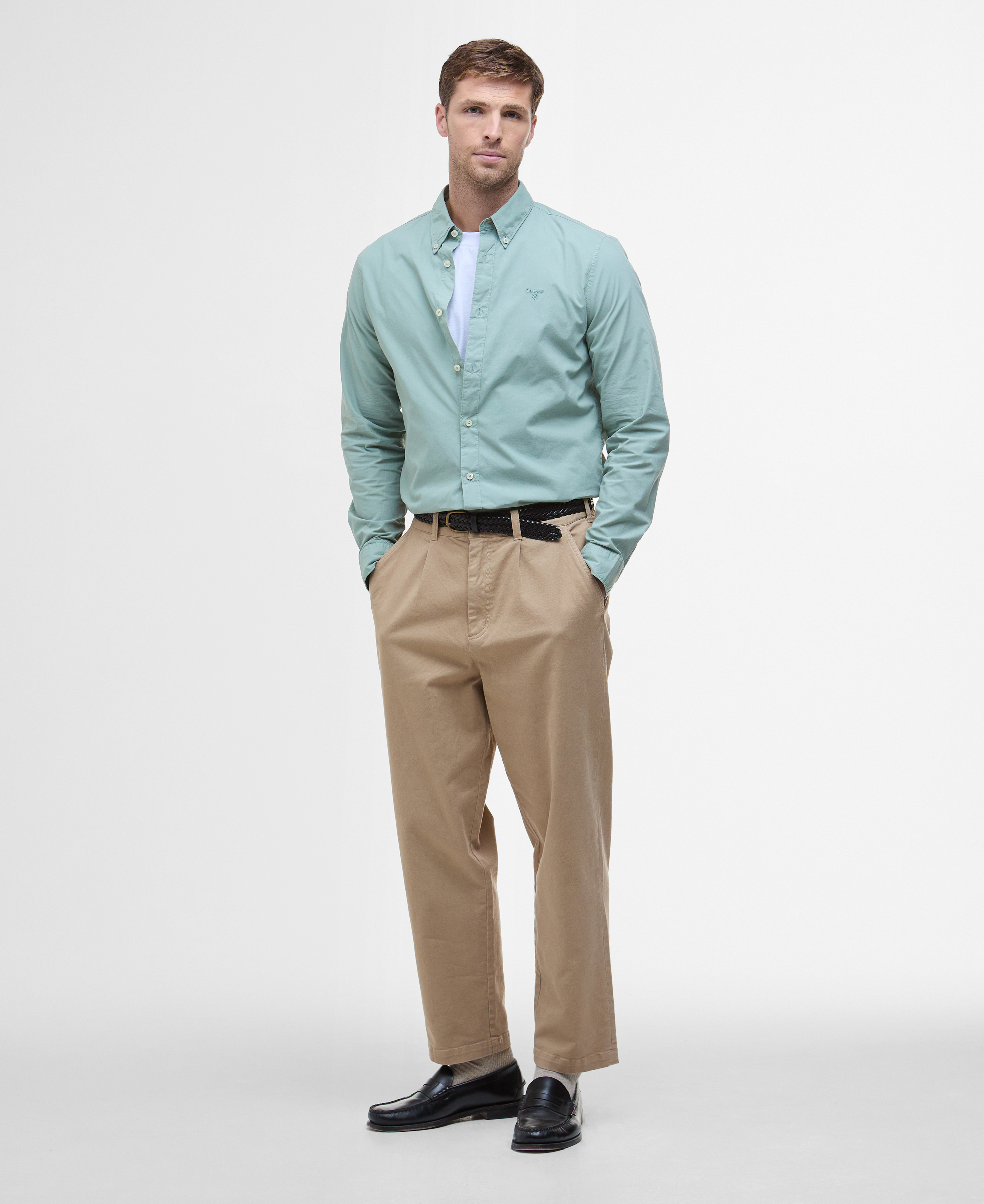 Garment Dyed Tailored Long-Sleeved Shirt image number 1