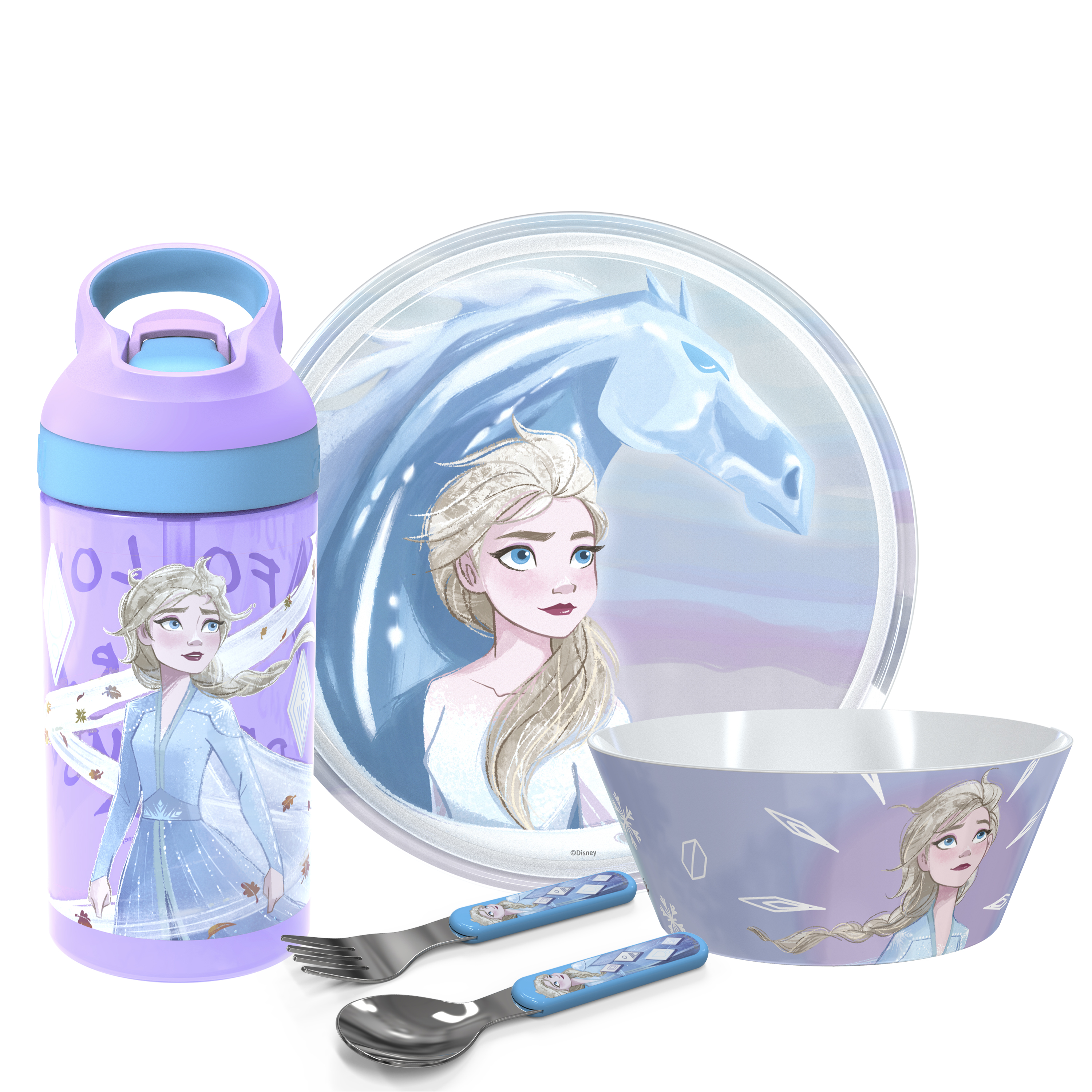 Disney Frozen 2 Movie Dinnerware Set, Anna and Elsa, 5-piece set slideshow image 1