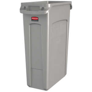 Rubbermaid Commercial, Vented Slim Jim®, 23 gal, Resin, Beige, Rectangle, Receptacle