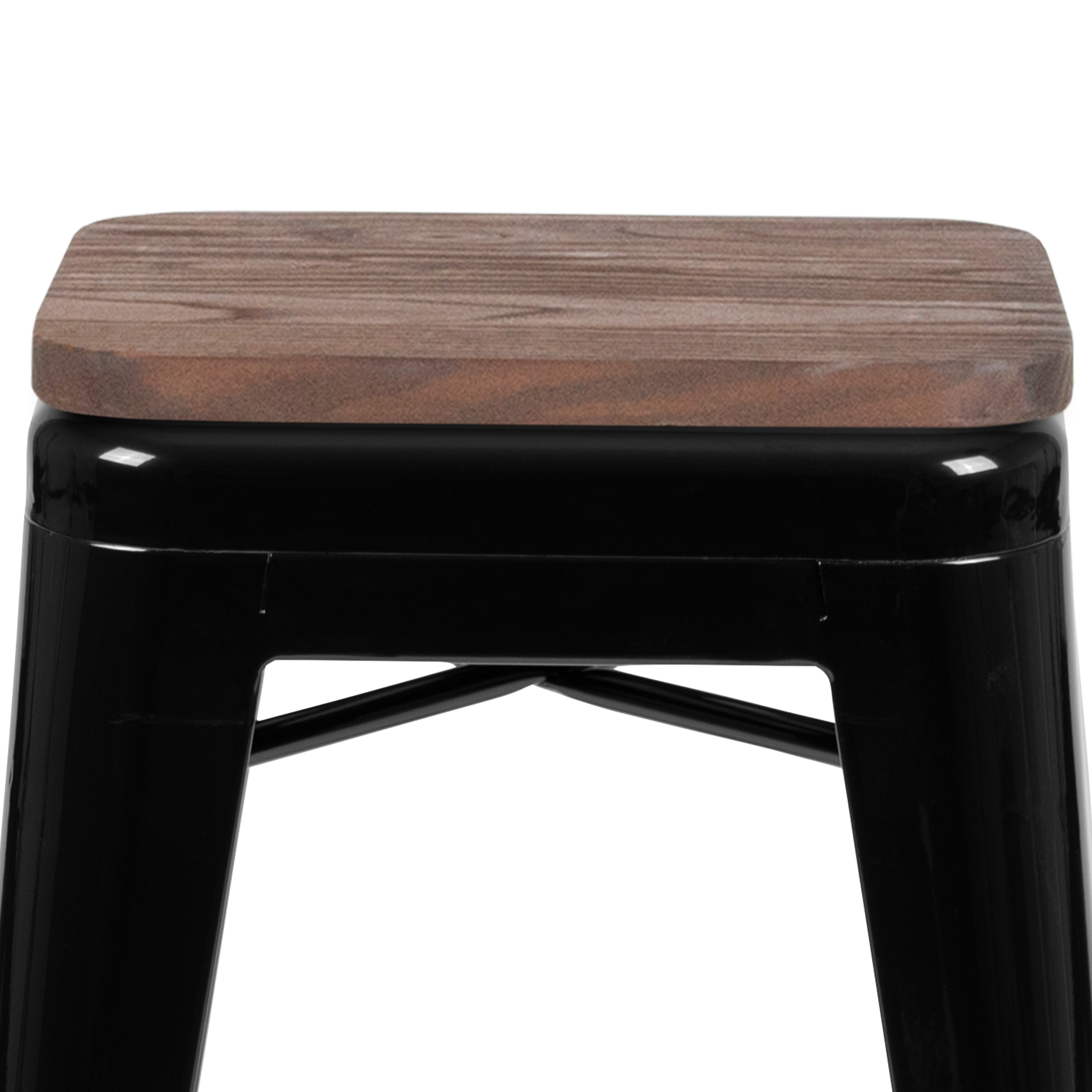 Cierra 24" High Metal Counter-Height, Indoor Bar Stool with Wood Seat in Gun ... - Picture 32 of 49
