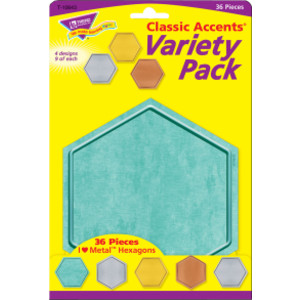 I &hearts; Metal&trade; Hexagons Classic Accents&reg; Var. Pack, 36 ct
