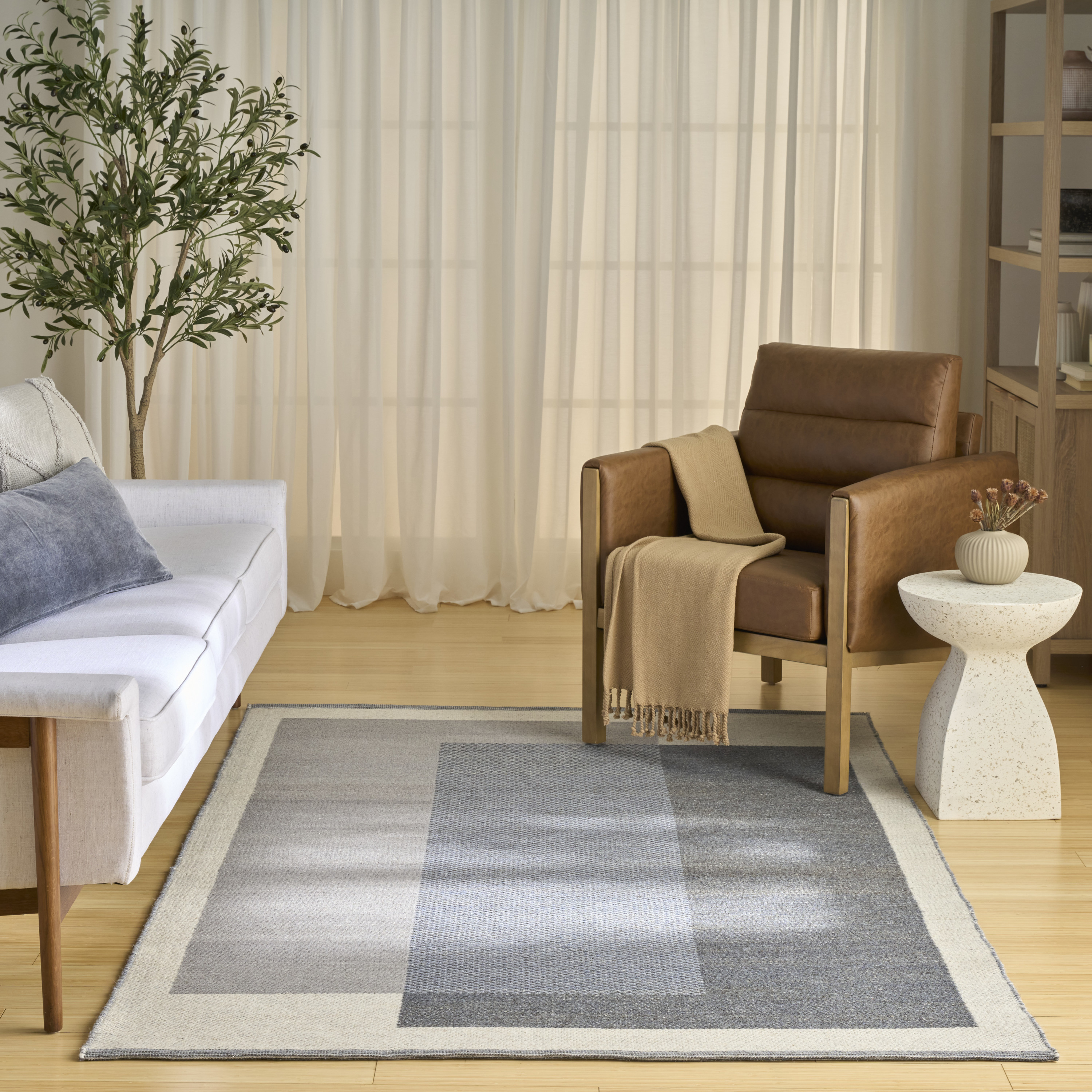 Nourison Copenhagen 8' x 10' Ivory Blue Mid-Century Modern Indoor Rug