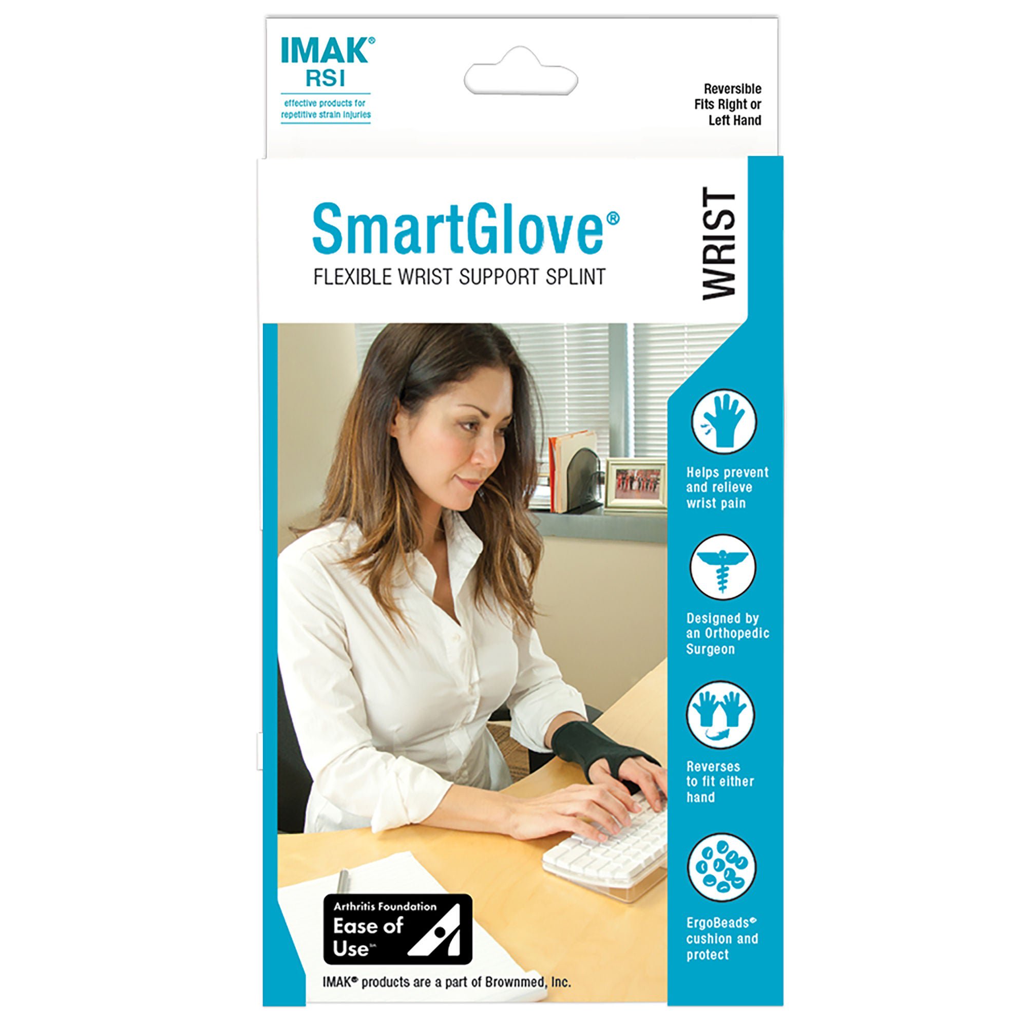 IMAK® RSI SmartGlove with Thumb Support Glove, Medium, Black