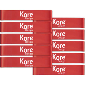 Fidget Kick Bands, Silicone, 12" to 24", Red, Pack of 10