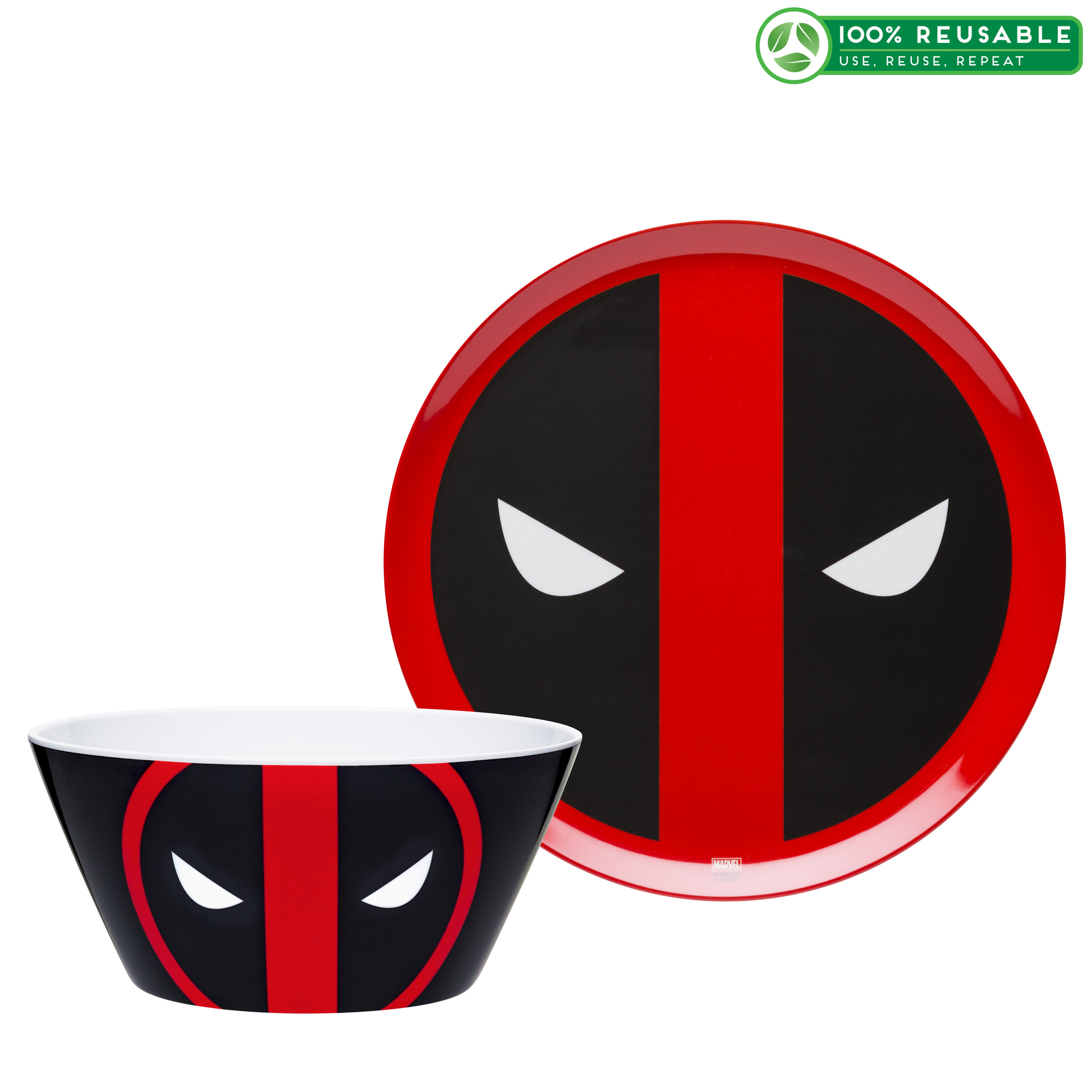 Marvel Comics Dinnerware Set, Deadpool, 2-piece set slideshow image 1 Marvel Comics Dinnerware Set, Deadpool, 2-piece set slideshow image 1