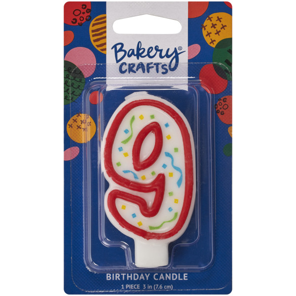 9 Party Red Numeral Candles
