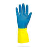 Impact, Safety Zone, General Purpose Gloves, Flock Lined Latex, 28.0 mil, S, Blue/Yellow