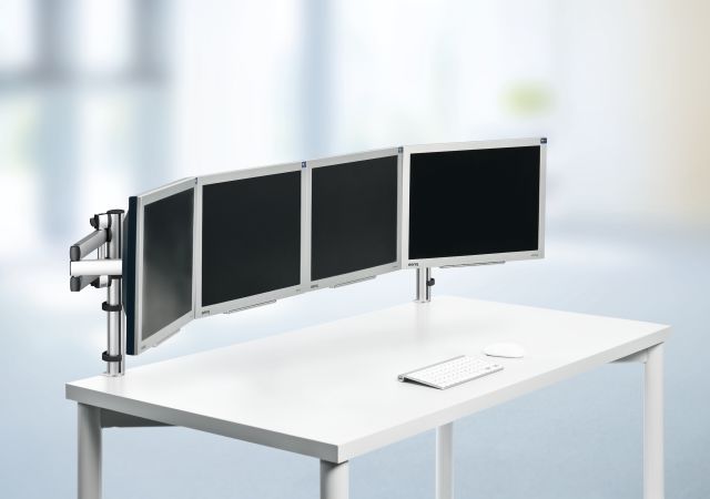 Elevating your monitors creates more useable deck space.