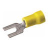 VINYLUG™, BA-EF Series, Fork Terminal, Copper, Electro Tin-Plated, 12 to 10 AWG, #8 Stud, Yellow, 4 L x 4 H x 4 in. W