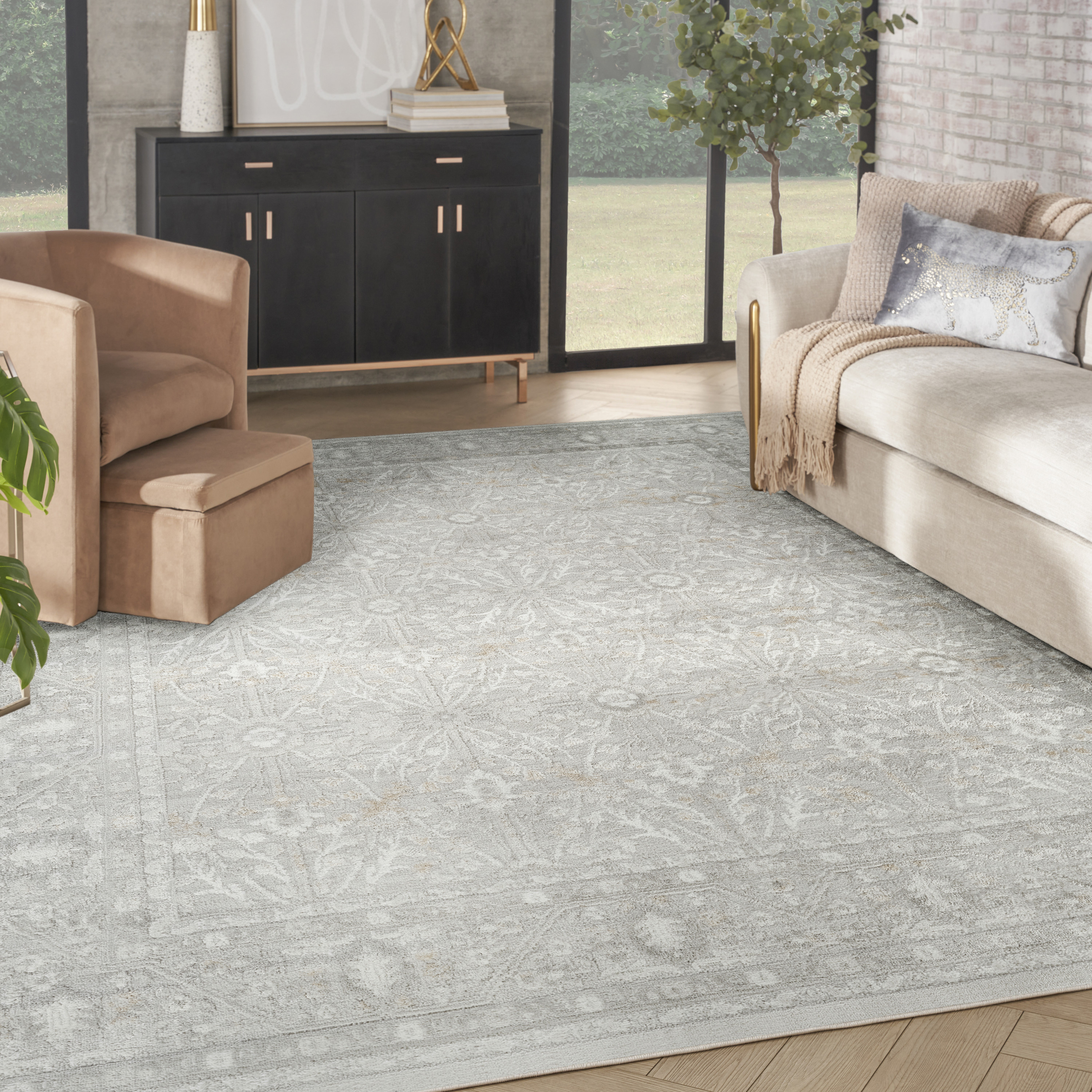 Nourison Dekor 7'10" x 9'10" Grey Vintage Indoor Rug