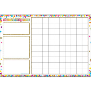 Smart Poly&trade; Chart, 13" x 19", Confetti Hundred Squares